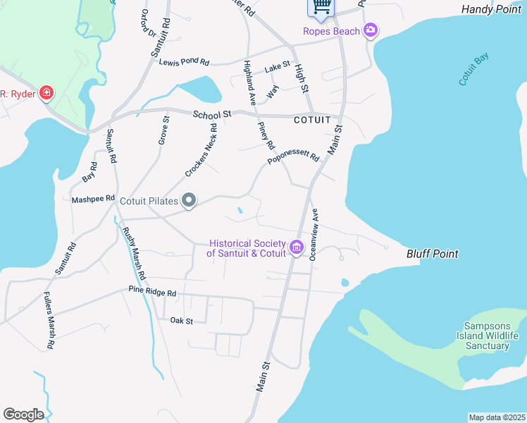 map of restaurants, bars, coffee shops, grocery stores, and more near 40 Jackson Drive in Barnstable