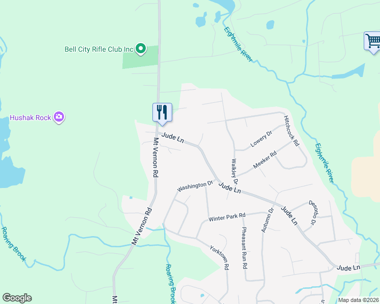 map of restaurants, bars, coffee shops, grocery stores, and more near 658 Jude Lane in Southington
