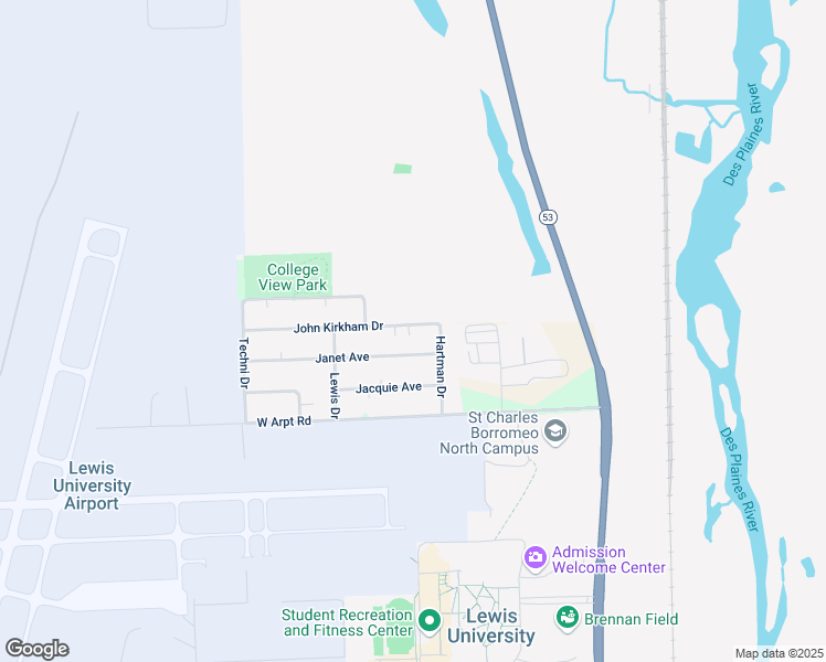 map of restaurants, bars, coffee shops, grocery stores, and more near 19122 Janet Avenue in Romeoville