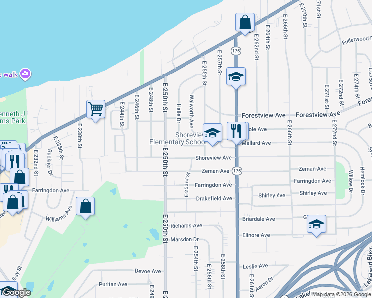 map of restaurants, bars, coffee shops, grocery stores, and more near 402 Halle Drive in Euclid