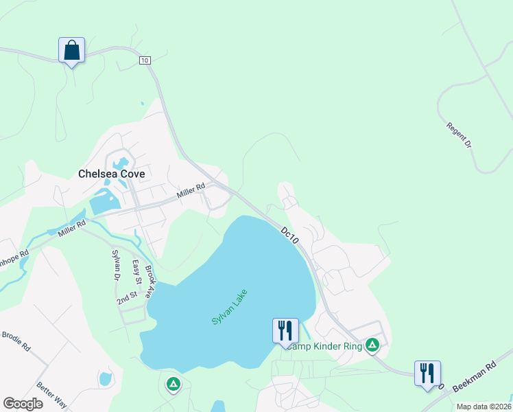 map of restaurants, bars, coffee shops, grocery stores, and more near 266 Sylvan Lake Road in Hopewell Junction