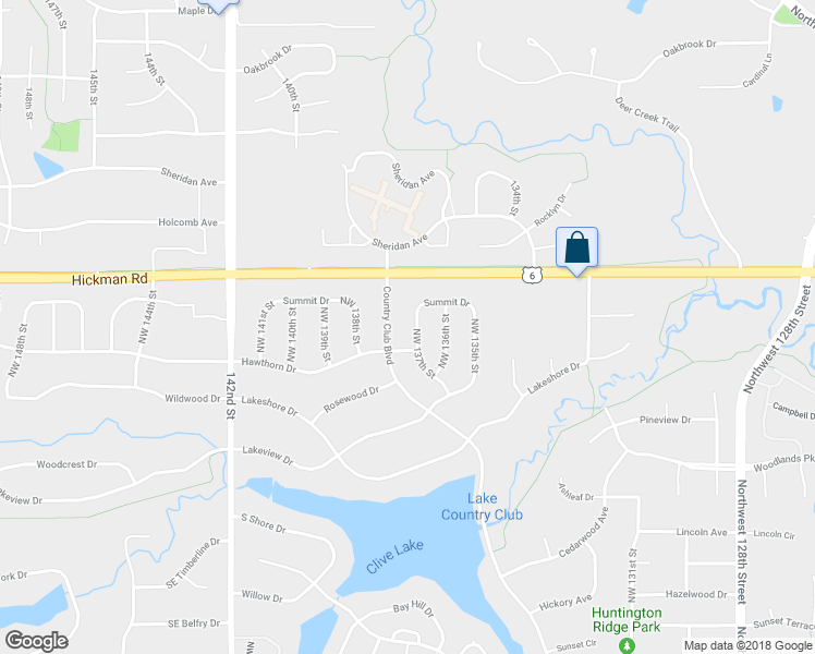 map of restaurants, bars, coffee shops, grocery stores, and more near 2172 Northwest 137th Street in Clive