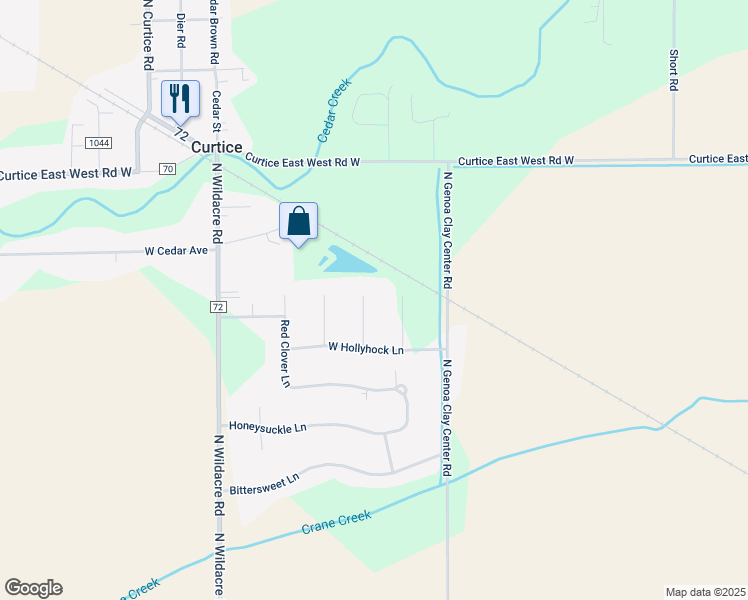 map of restaurants, bars, coffee shops, grocery stores, and more near 6645 Bellflower in Curtice