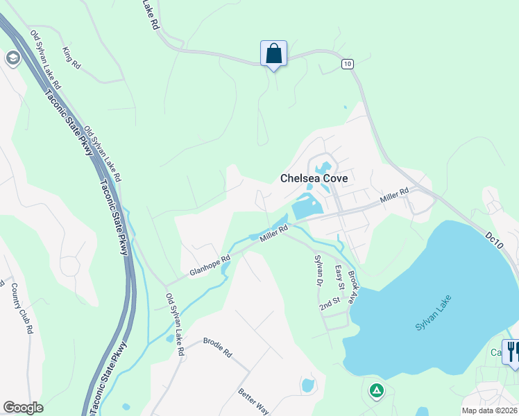 map of restaurants, bars, coffee shops, grocery stores, and more near 71 Miller Road in Hopewell Junction