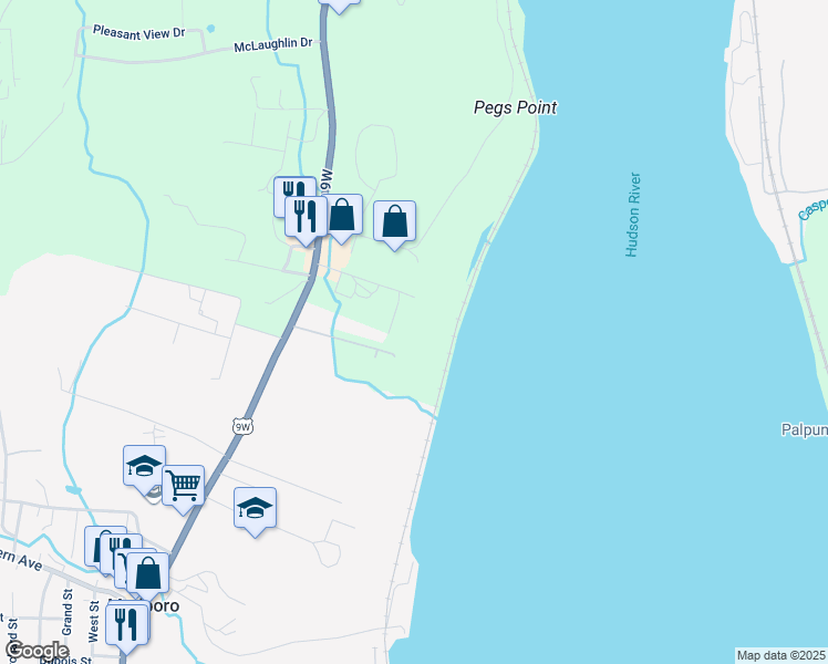 map of restaurants, bars, coffee shops, grocery stores, and more near 53 Herman Drive in Marlboro