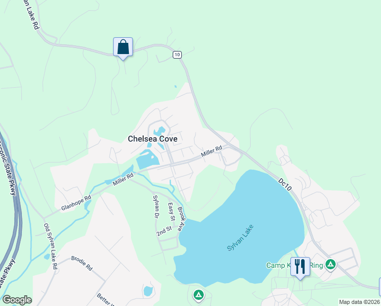 map of restaurants, bars, coffee shops, grocery stores, and more near 5007 Chelsea Cove Drive North in Hopewell Junction