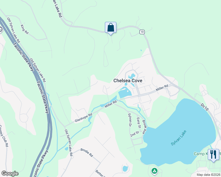 map of restaurants, bars, coffee shops, grocery stores, and more near 71 Miller Road in Hopewell Junction