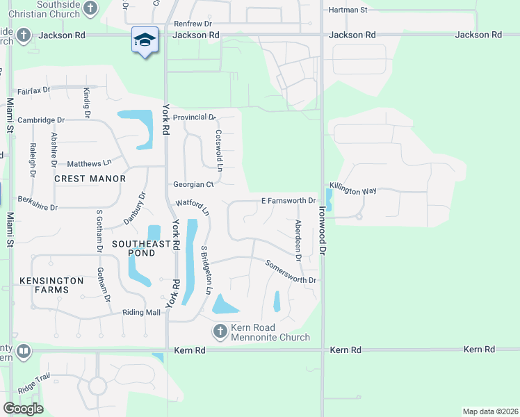 map of restaurants, bars, coffee shops, grocery stores, and more near 1912 E Farnsworth Dr in South Bend