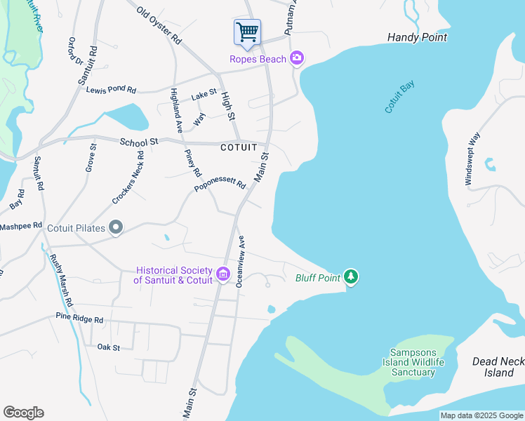 map of restaurants, bars, coffee shops, grocery stores, and more near 996 Main Street in Barnstable