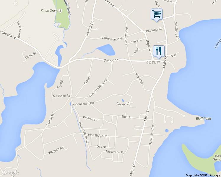 map of restaurants, bars, coffee shops, grocery stores, and more near 109 Cedarwood Rd in Barnstable
