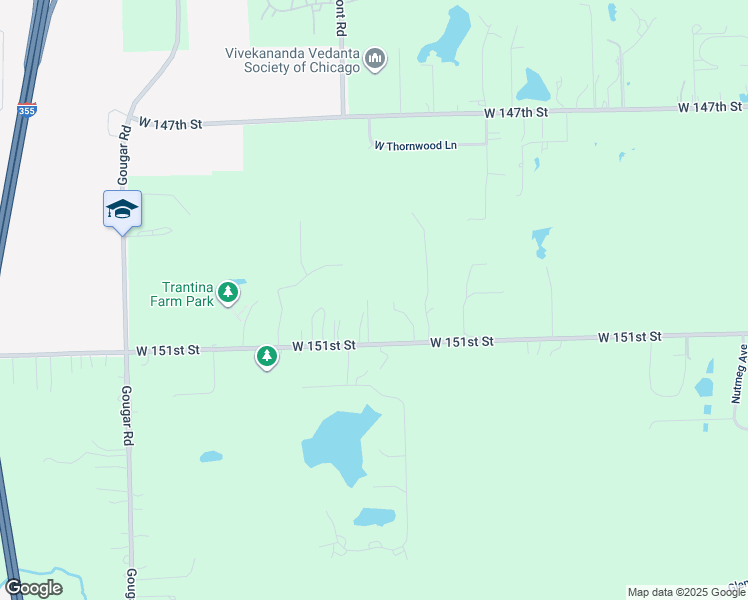 map of restaurants, bars, coffee shops, grocery stores, and more near 15542 West 151st Street in Homer Glen