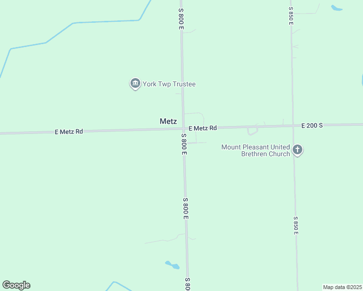 map of restaurants, bars, coffee shops, grocery stores, and more near 2075 South 800 East in Angola