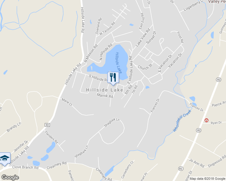 map of restaurants, bars, coffee shops, grocery stores, and more near 412 4th Road in Wappingers Falls