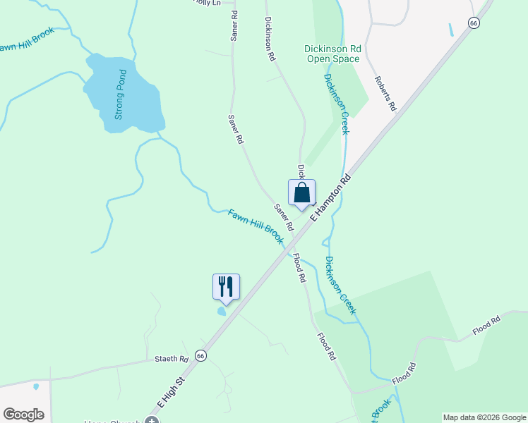 map of restaurants, bars, coffee shops, grocery stores, and more near 17 Saner Road in Marlborough