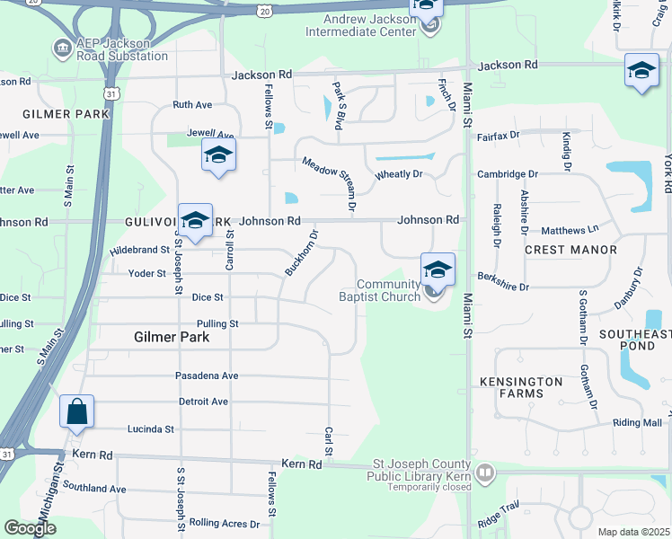 map of restaurants, bars, coffee shops, grocery stores, and more near 872 Nutmeg Court in South Bend
