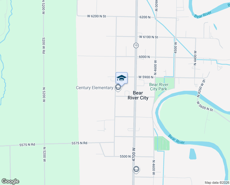 map of restaurants, bars, coffee shops, grocery stores, and more near 4795 West 5800 North Street in Bear River City