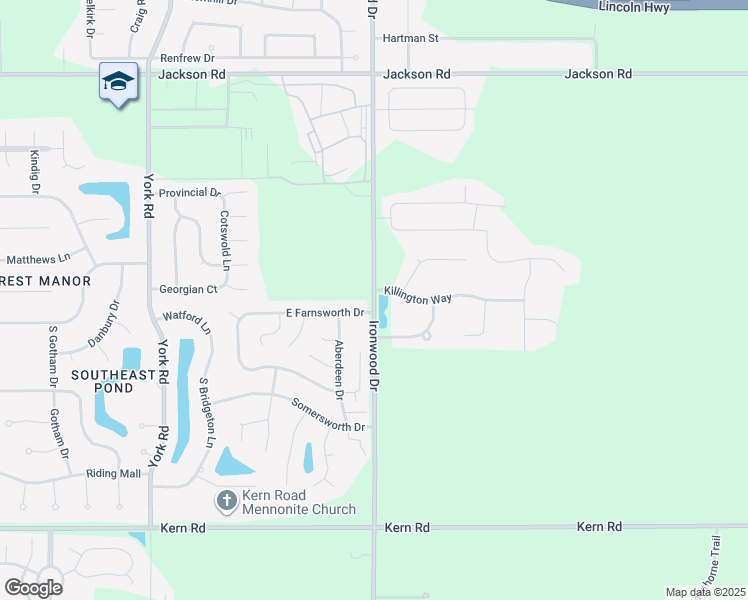 map of restaurants, bars, coffee shops, grocery stores, and more near 59694 Ironwood Road in South Bend