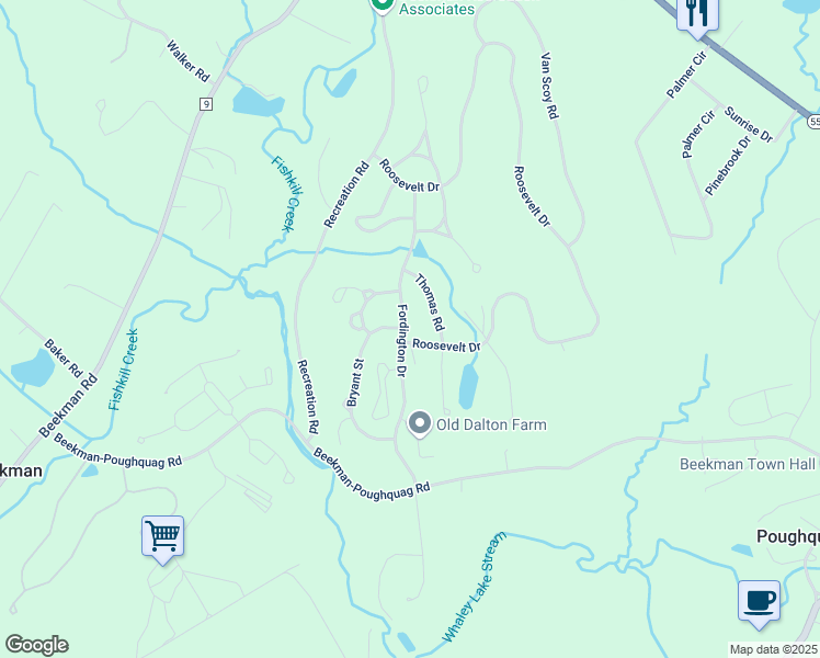 map of restaurants, bars, coffee shops, grocery stores, and more near 2 Equestrian Way in Poughquag