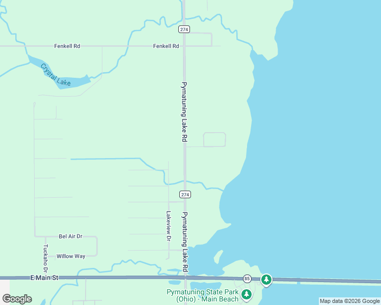 map of restaurants, bars, coffee shops, grocery stores, and more near 5024 Pymatuning Lake Road in Andover