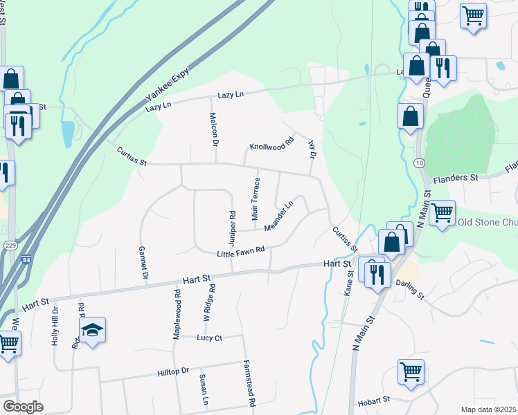 map of restaurants, bars, coffee shops, grocery stores, and more near 41 Muir Terrace in Southington