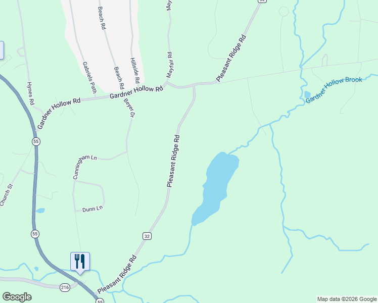 map of restaurants, bars, coffee shops, grocery stores, and more near 88 Pleasant Ridge Road in Poughquag