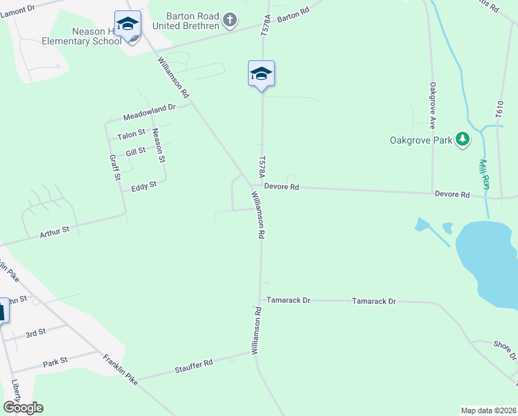 map of restaurants, bars, coffee shops, grocery stores, and more near 10646 Williamson Road in Meadville