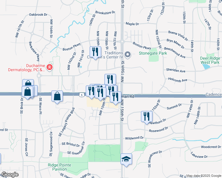 map of restaurants, bars, coffee shops, grocery stores, and more near 15701 Hickman Rd in Clive