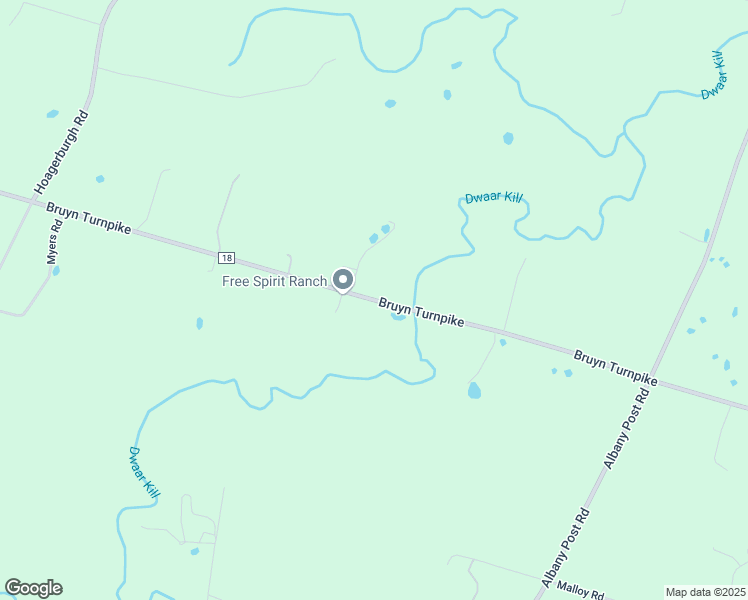 map of restaurants, bars, coffee shops, grocery stores, and more near Bruyn Turnpike in Wallkill