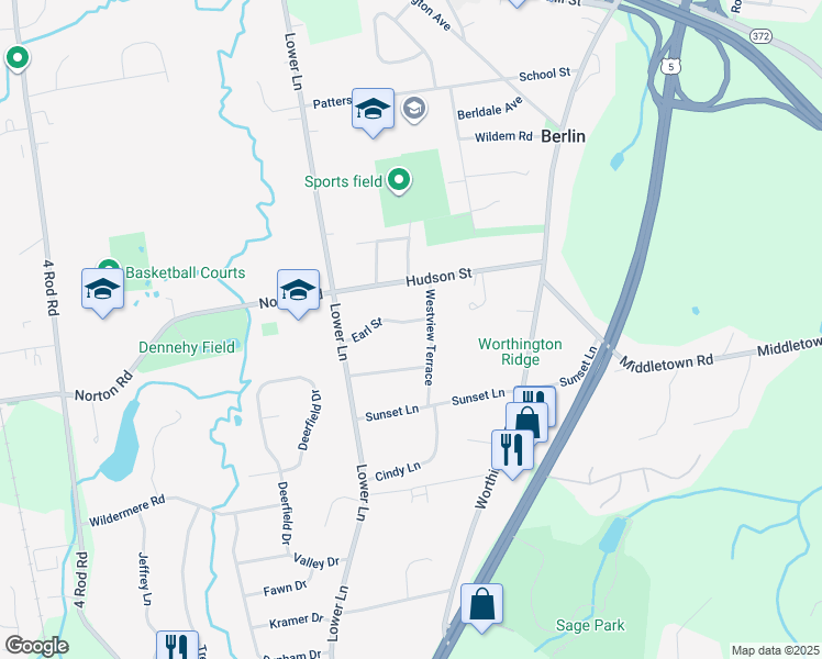 map of restaurants, bars, coffee shops, grocery stores, and more near 76 Earl Street in Berlin