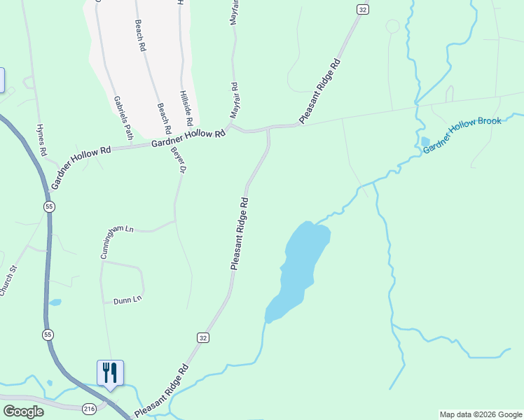 map of restaurants, bars, coffee shops, grocery stores, and more near 88 Pleasant Ridge Road in Poughquag