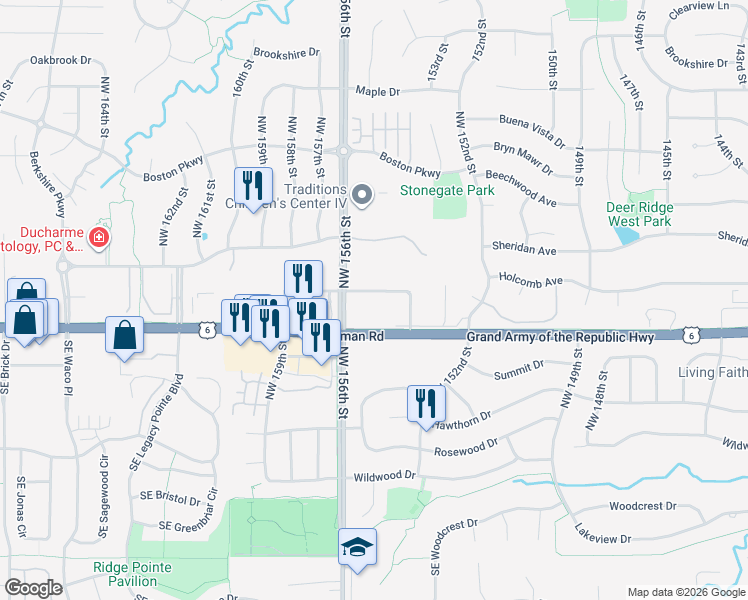 map of restaurants, bars, coffee shops, grocery stores, and more near 15520 Emerald Isle Drive in Clive
