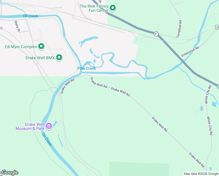 map of restaurants, bars, coffee shops, grocery stores, and more near 493 Drake Well Rd in Titusville