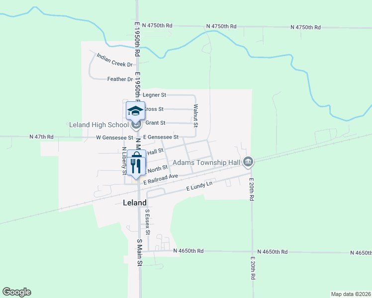 map of restaurants, bars, coffee shops, grocery stores, and more near 230 North Elm Street in Leland