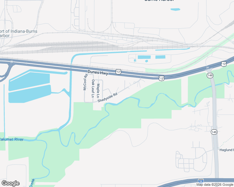 map of restaurants, bars, coffee shops, grocery stores, and more near 301-371 Shadyside Rd in Burns Harbor