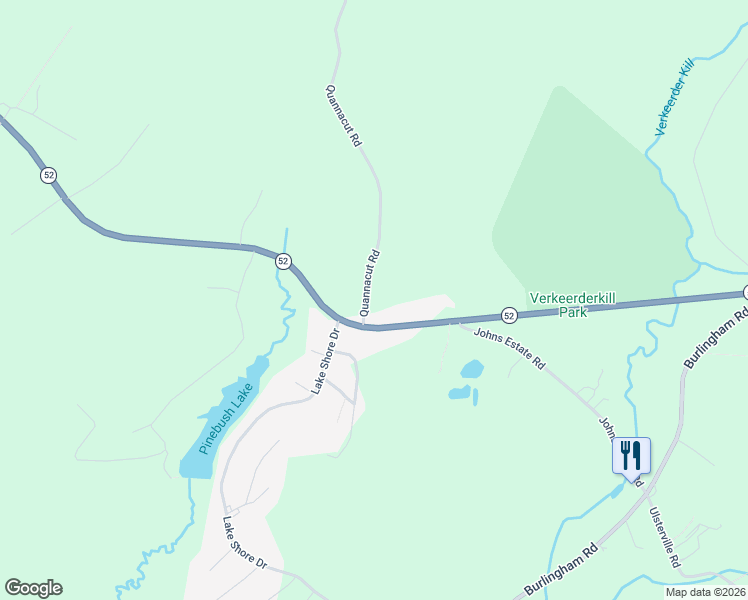 map of restaurants, bars, coffee shops, grocery stores, and more near 3 Quannacut Road in Pine Bush