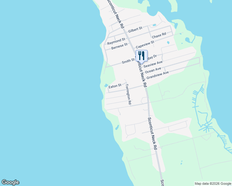 map of restaurants, bars, coffee shops, grocery stores, and more near 18 Sedgewick Road in Fairhaven