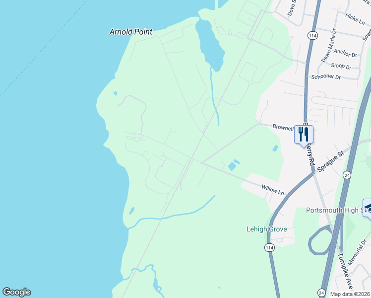 map of restaurants, bars, coffee shops, grocery stores, and more near 31 Carnegie Harbor Drive in Portsmouth