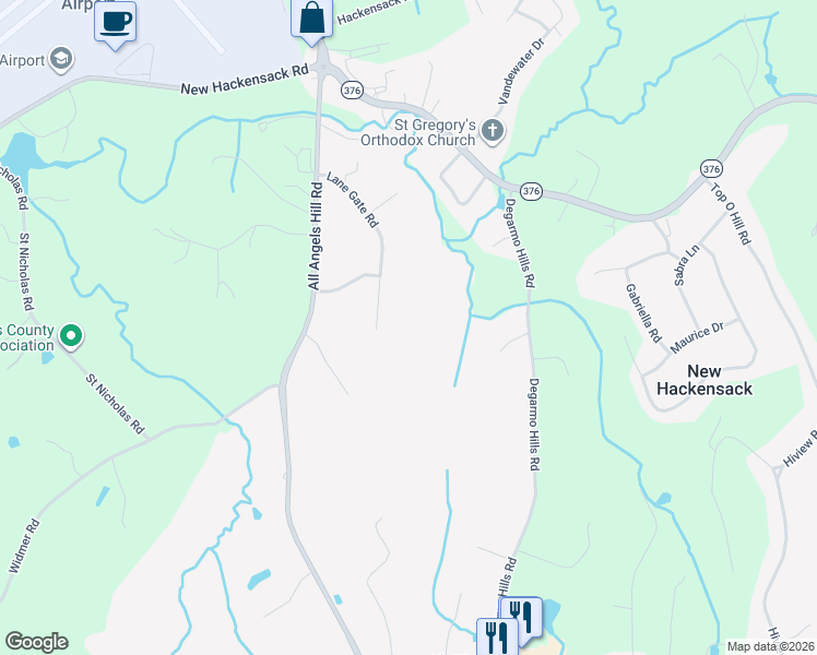 map of restaurants, bars, coffee shops, grocery stores, and more near 62 Lane Gate Rd in Wappingers Falls
