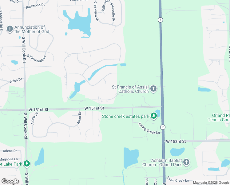 map of restaurants, bars, coffee shops, grocery stores, and more near 68 Silo Ridge Road East in Orland Park