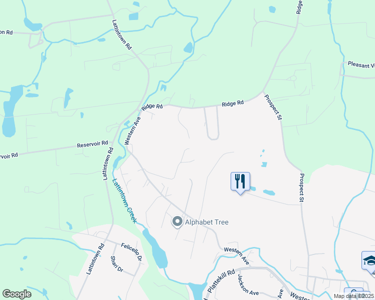 map of restaurants, bars, coffee shops, grocery stores, and more near 12 Ridgeview Lane in Marlboro
