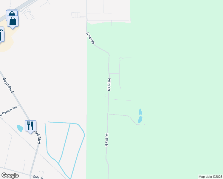 map of restaurants, bars, coffee shops, grocery stores, and more near 551-703 N Fail Rd in La Porte