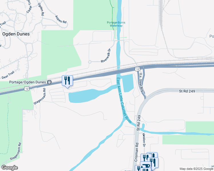 map of restaurants, bars, coffee shops, grocery stores, and more near 6143-49 South Dune Harbor Drive in Portage
