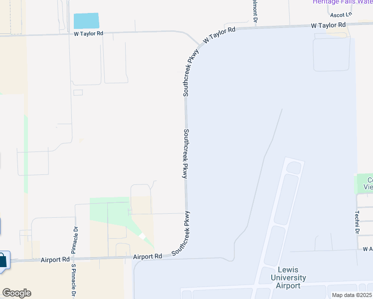map of restaurants, bars, coffee shops, grocery stores, and more near South Creek Parkway in Romeoville