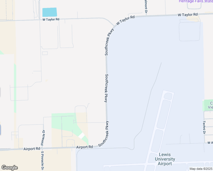 map of restaurants, bars, coffee shops, grocery stores, and more near South Creek Parkway in Romeoville