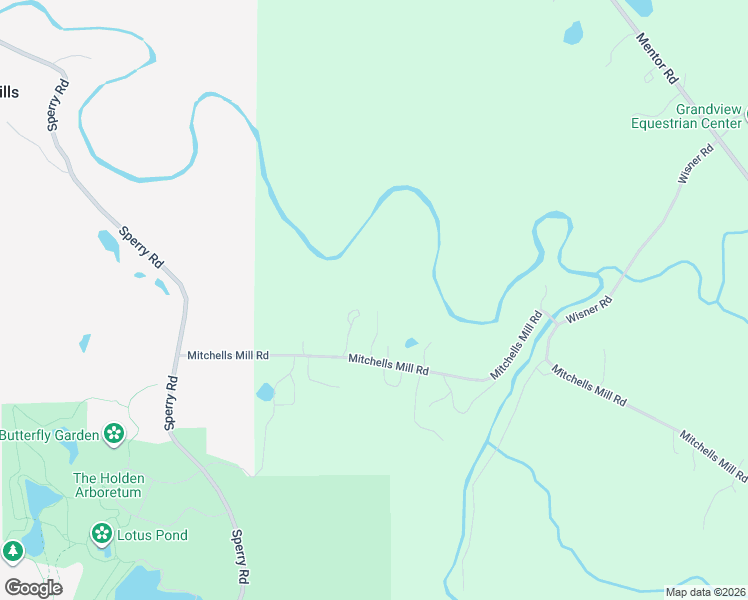 map of restaurants, bars, coffee shops, grocery stores, and more near 9822 Mitchells Mill Road in Mentor