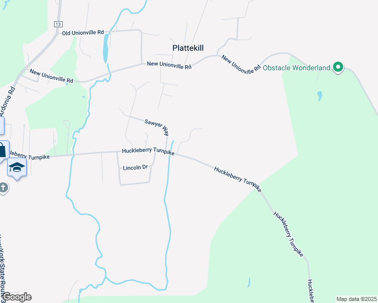 map of restaurants, bars, coffee shops, grocery stores, and more near 177 Huckleberry Turnpike in Wallkill