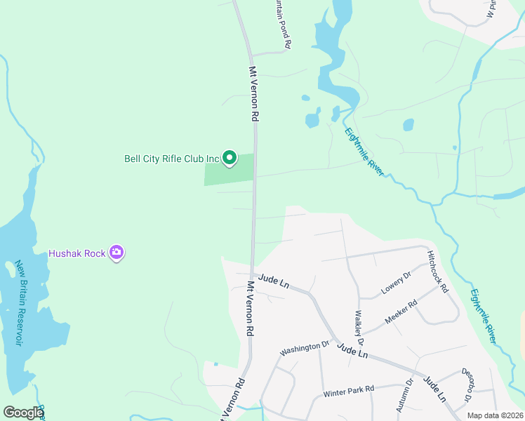 map of restaurants, bars, coffee shops, grocery stores, and more near 11 Acre Way in Southington