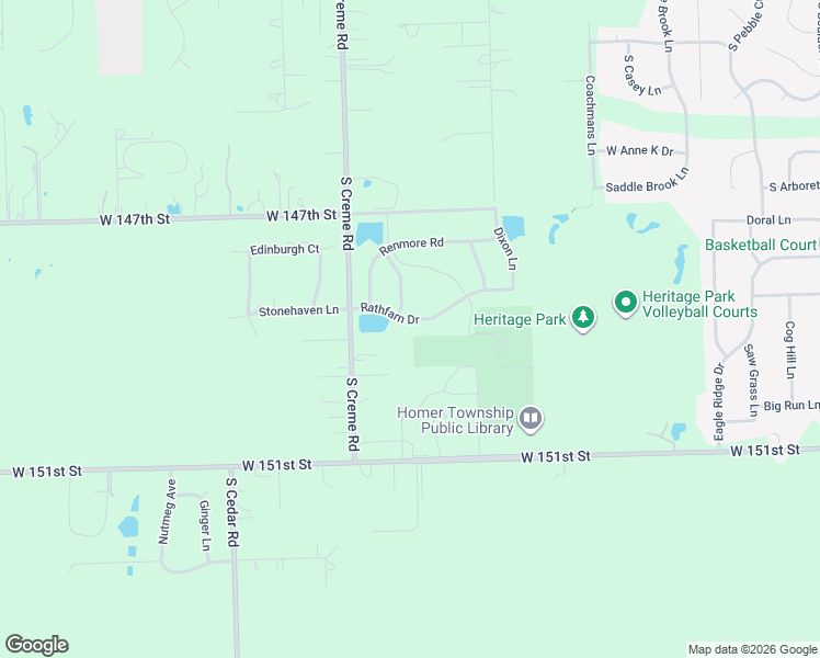 map of restaurants, bars, coffee shops, grocery stores, and more near 14527 Rathfarn Drive in Lockport