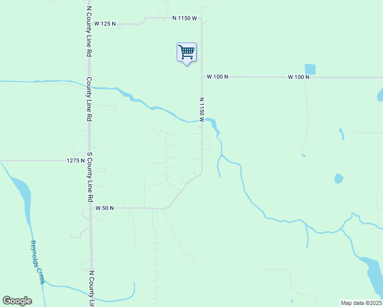 map of restaurants, bars, coffee shops, grocery stores, and more near 712 North 1150 West in Westville