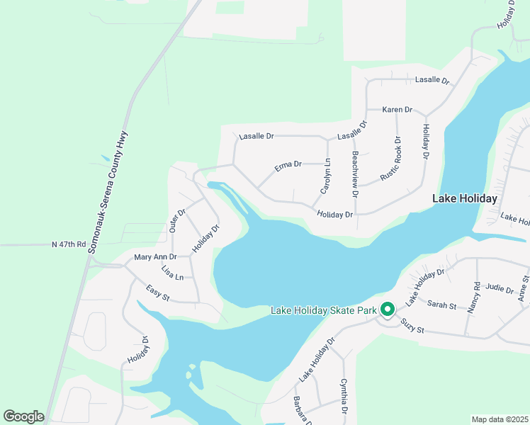 map of restaurants, bars, coffee shops, grocery stores, and more near 379 Holiday Drive in Somonauk